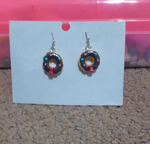chocolate donut earrings